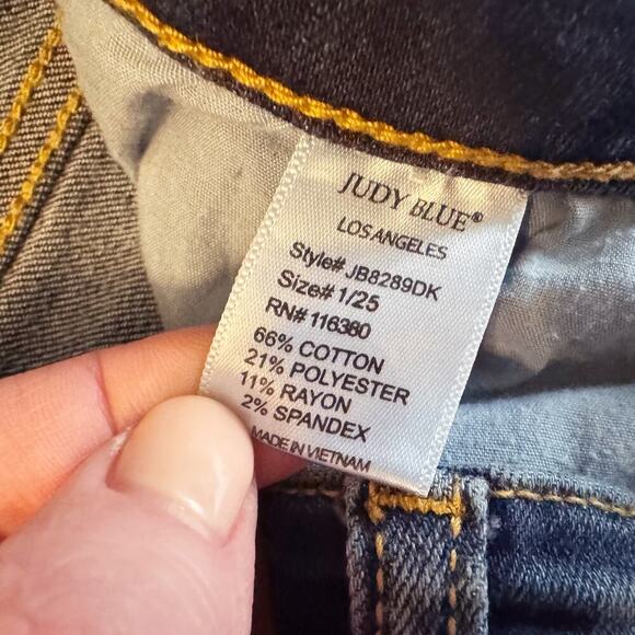 Judy Blue Jeans Women's Size 1 1/25 Blue Denim Relaxed Skinny Distressed 1162 - Picture 6 of 12